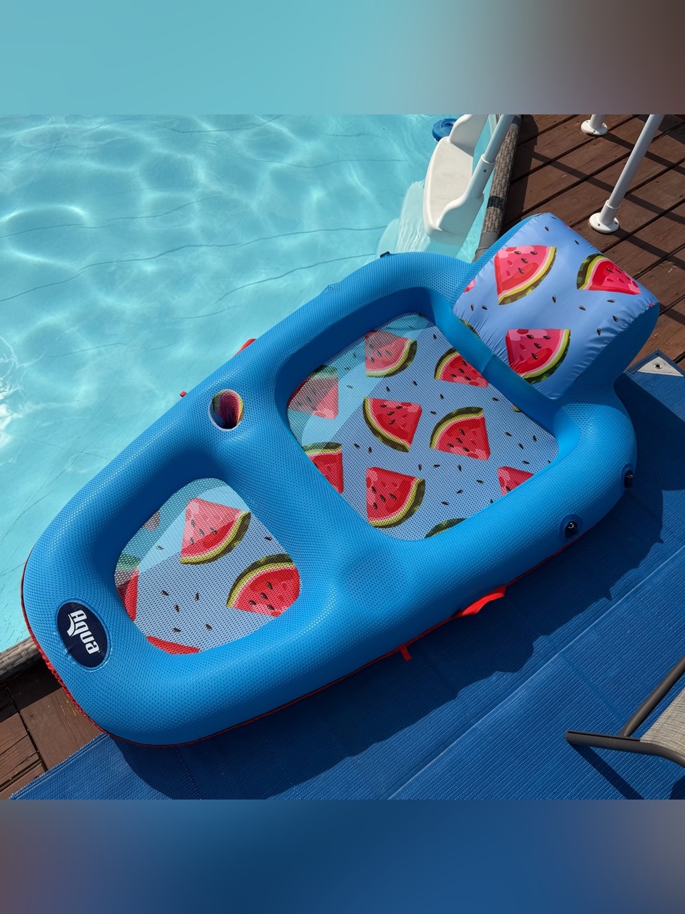 Aqua Ultimate Sunshade Recliner Ultra-Comfortable Mesh Covered Pool Lounge Float - Picture 9 of 11